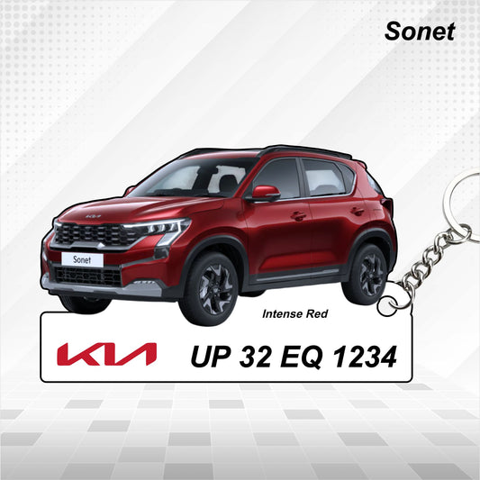 Sonet [2024] - Personalized Kia Car Keychain - Wood, Acrylic, Metal Printed