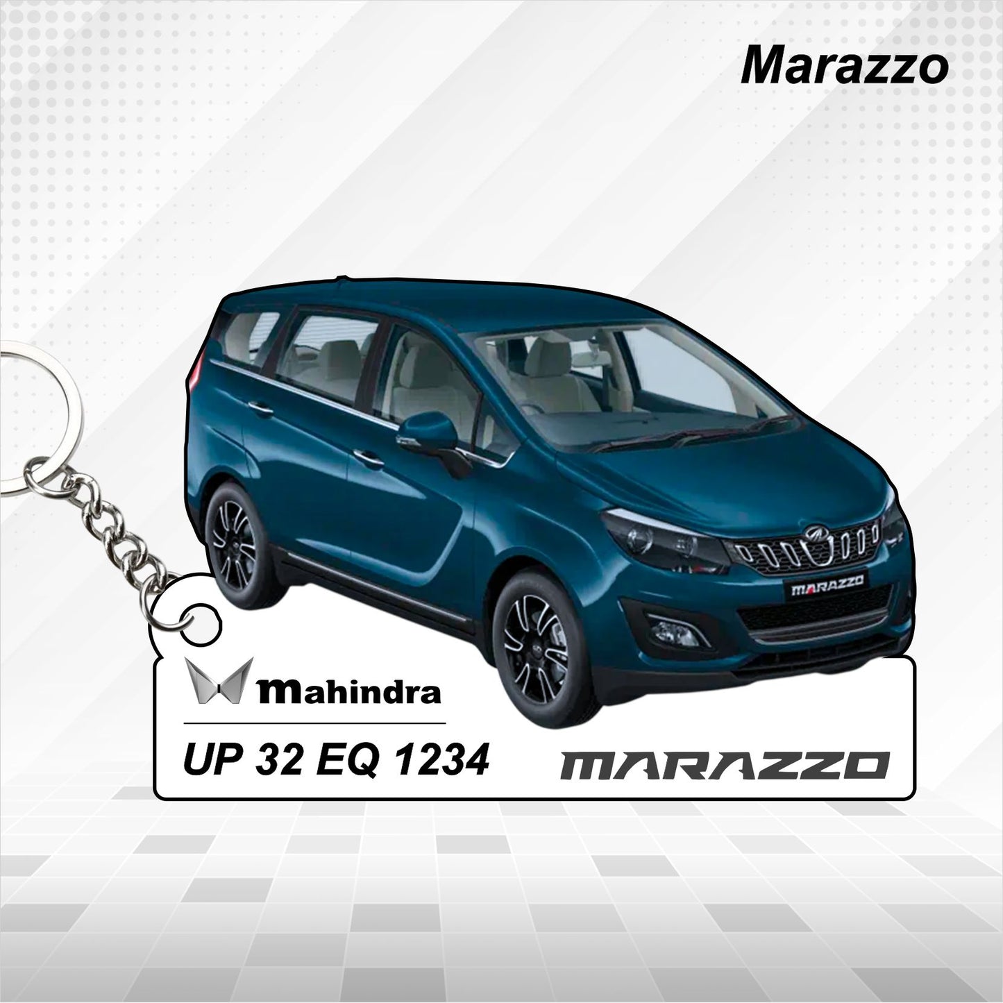 Marazzo - Personalized Mahindra Car Keychain - Wood, Acrylic, Metal Printed