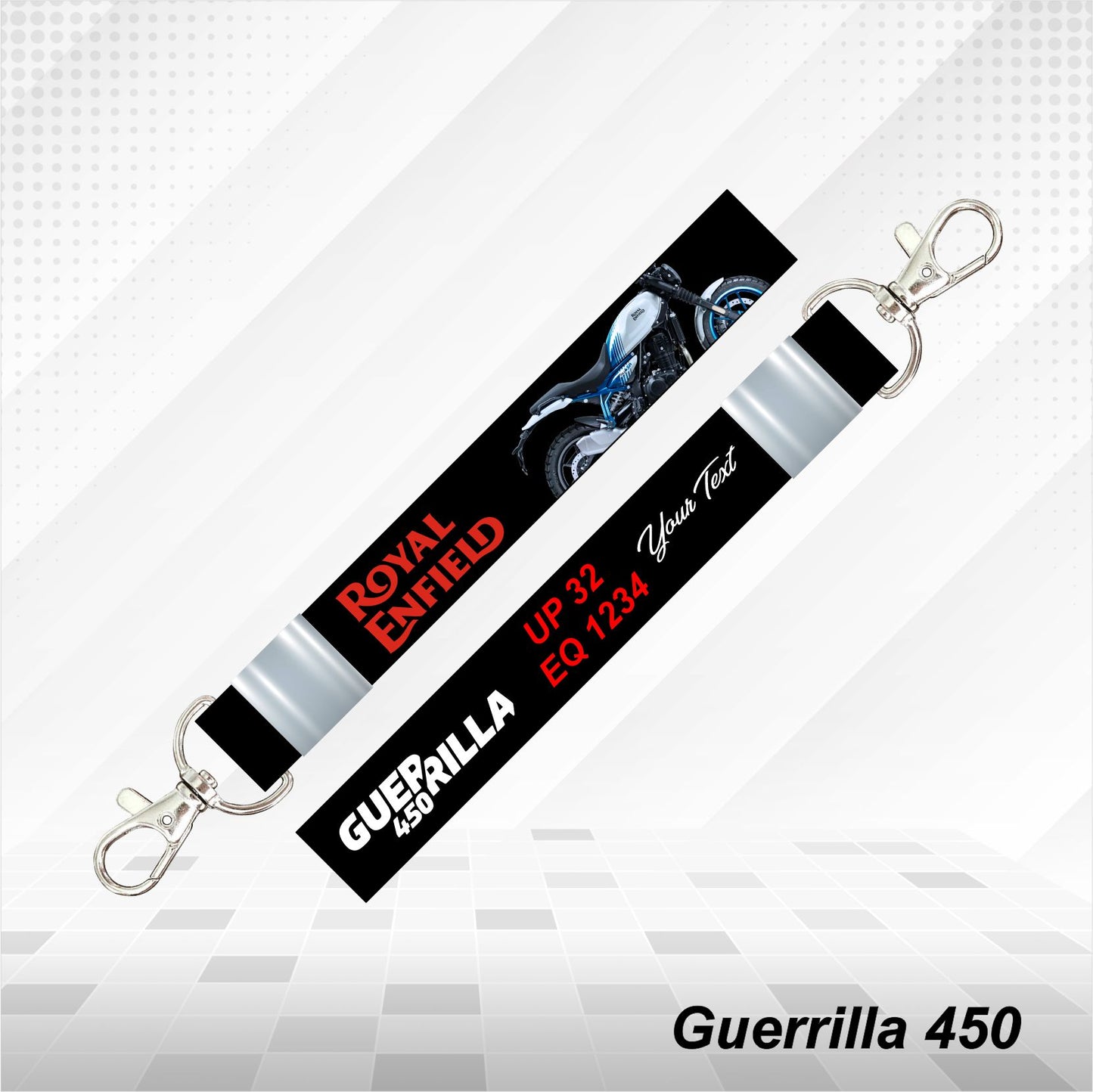 Guerrilla 450 - Personalized Royal Enfield Keychain - Wood, Acrylic, Metal Printed