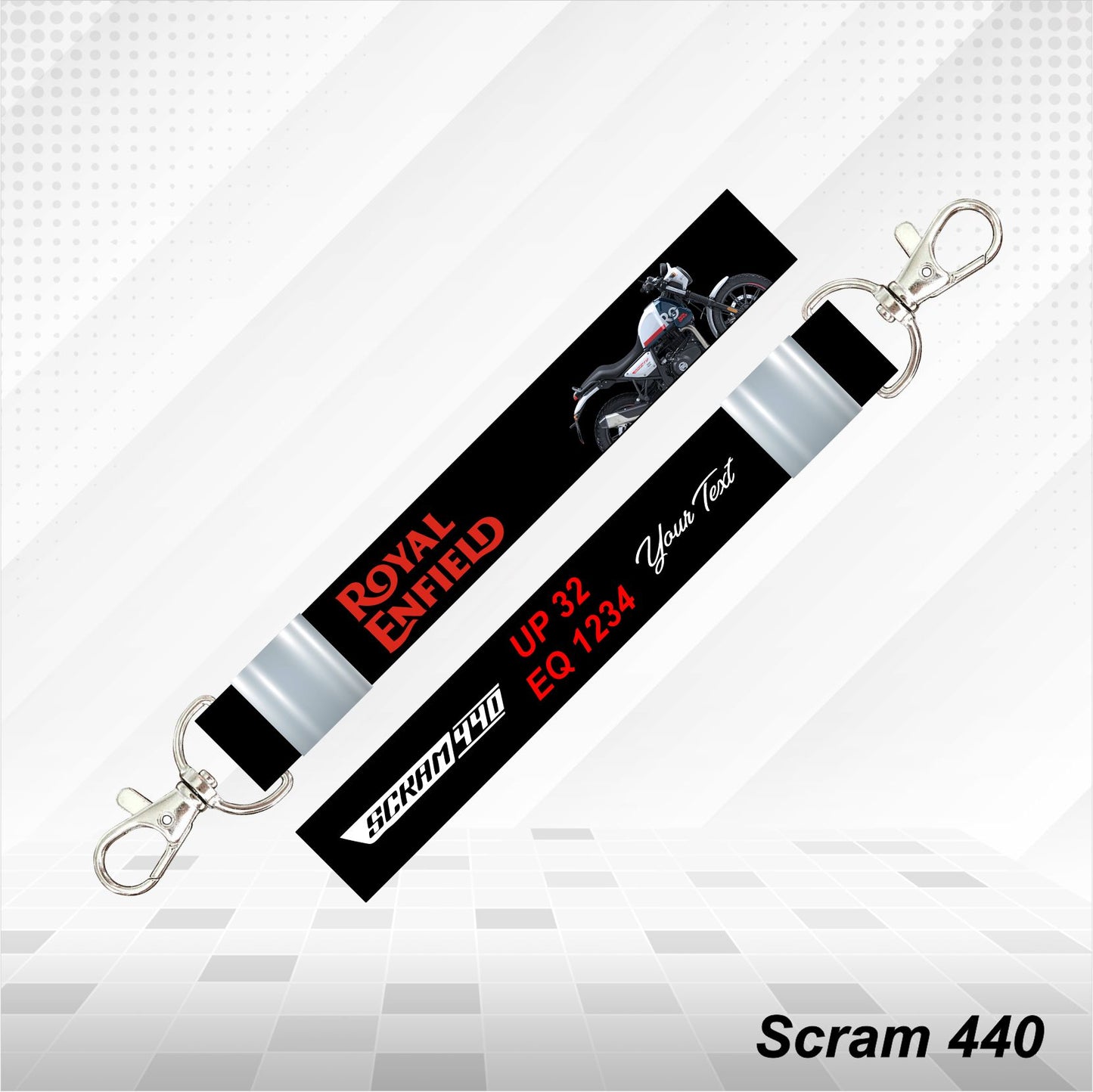 Scram 440 - Personalized Royal Enfield Keychain - Wood, Acrylic, Metal Printed
