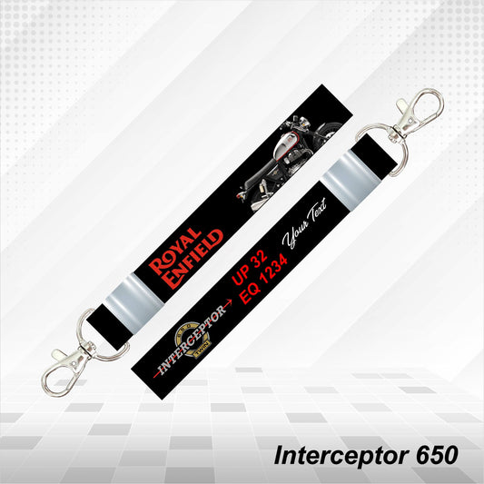 Interceptor 650 - Personalized Royal Enfield Keychain - Wood, Acrylic, Metal Printed