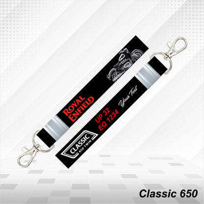 Classic 650 - Personalized Royal Enfield Printed Lanyard Keychain