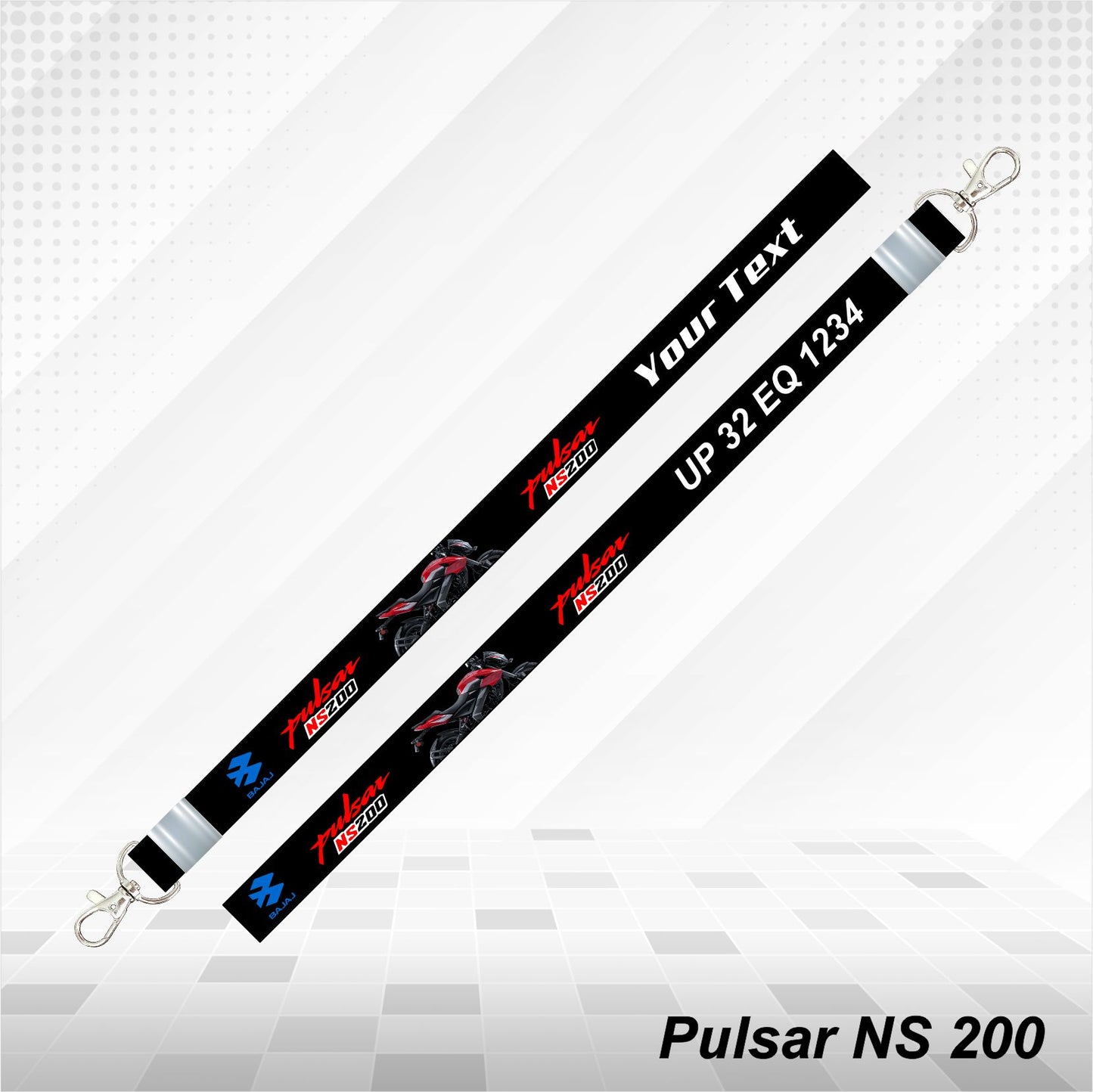 Pulsar NS 200 - Personalized Printed Lanyard keychain Holder Multicolored (20mm)