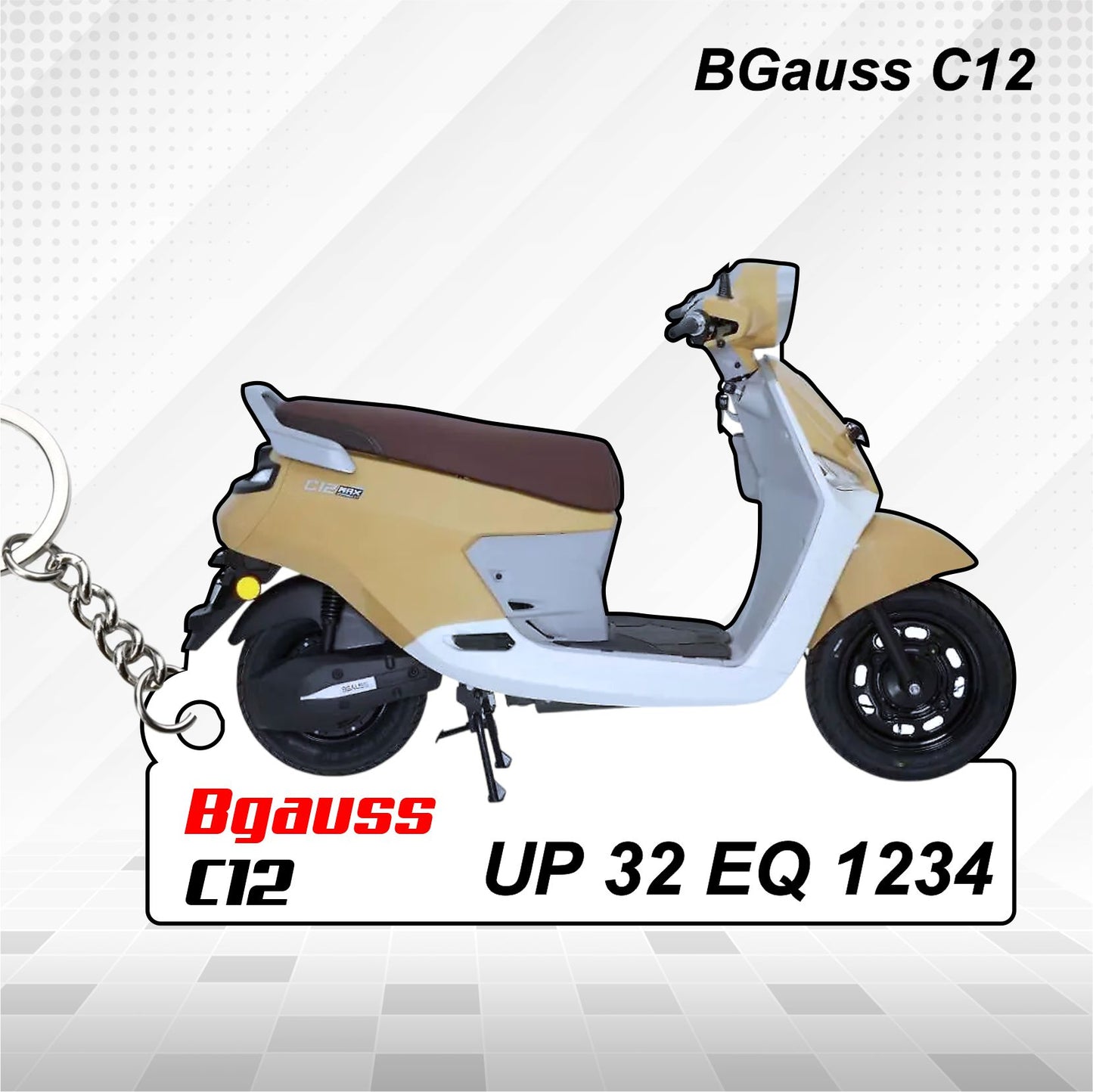 BGauss Scooters - All Models - Personalized BGauss Printed Keychain