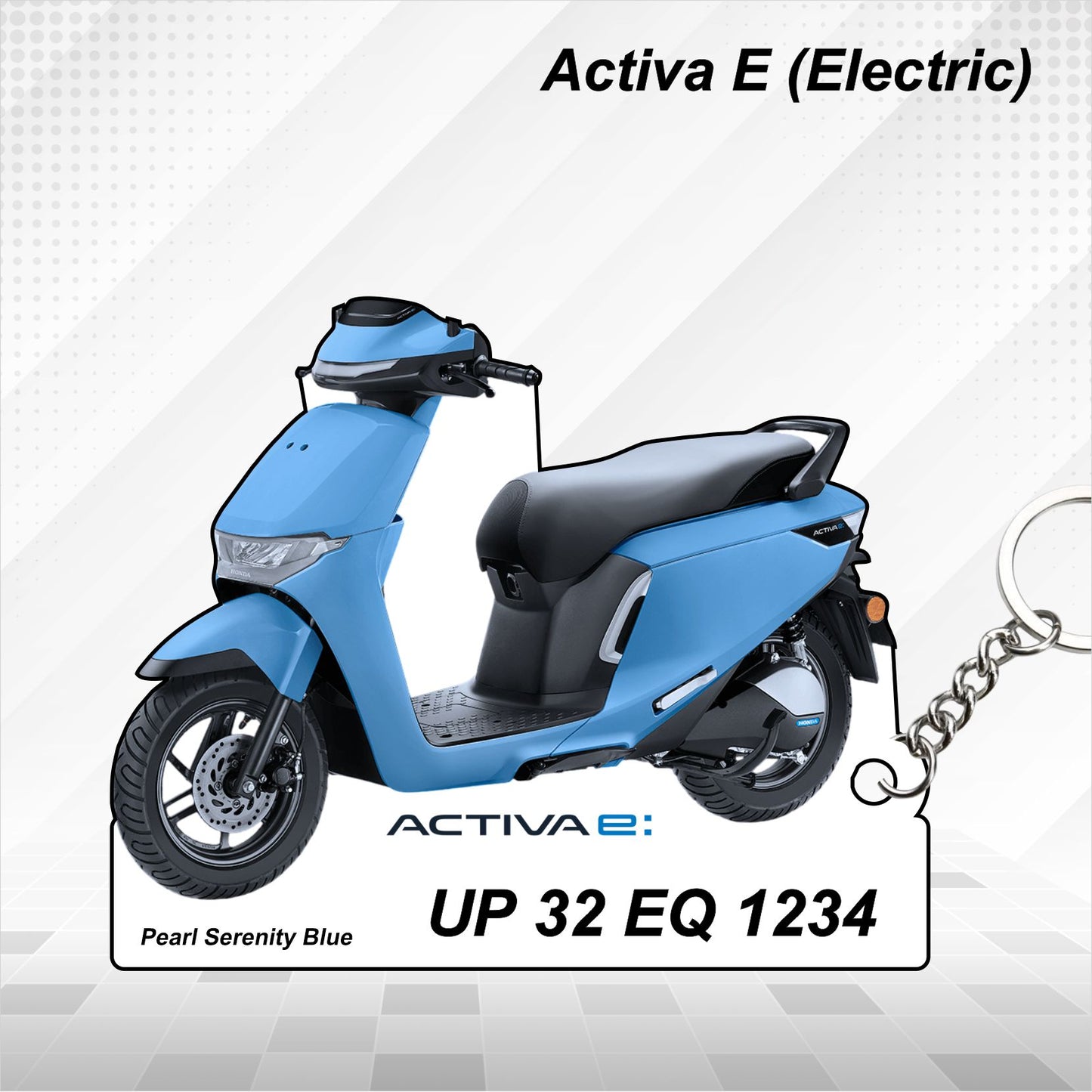 Activa E (Electric)  - Personalized Honda Keychain - Wood, Acrylic, Metal Printed