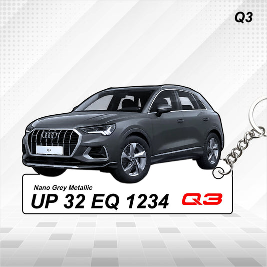 Q3 - Personalized Audi Car Keychain - Wood, Acrylic, Metal Printed