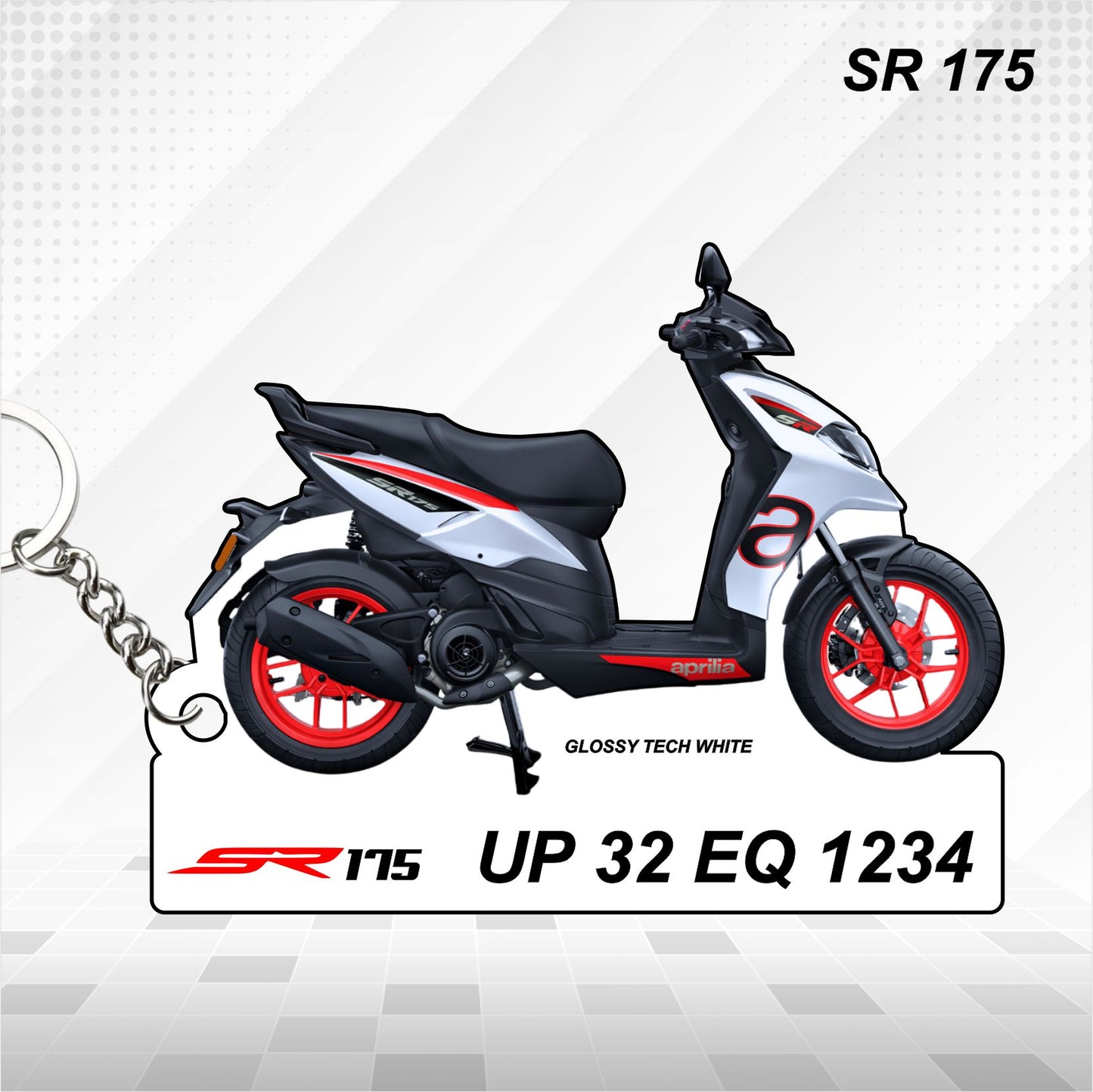 SR 175 - Personalized Aprilia Keychain - Wood, Acrylic, Metal Printed, Lanyard