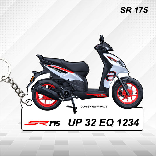 SR 175 - Personalized Aprilia Keychain - Wood, Acrylic, Metal Printed, Lanyard