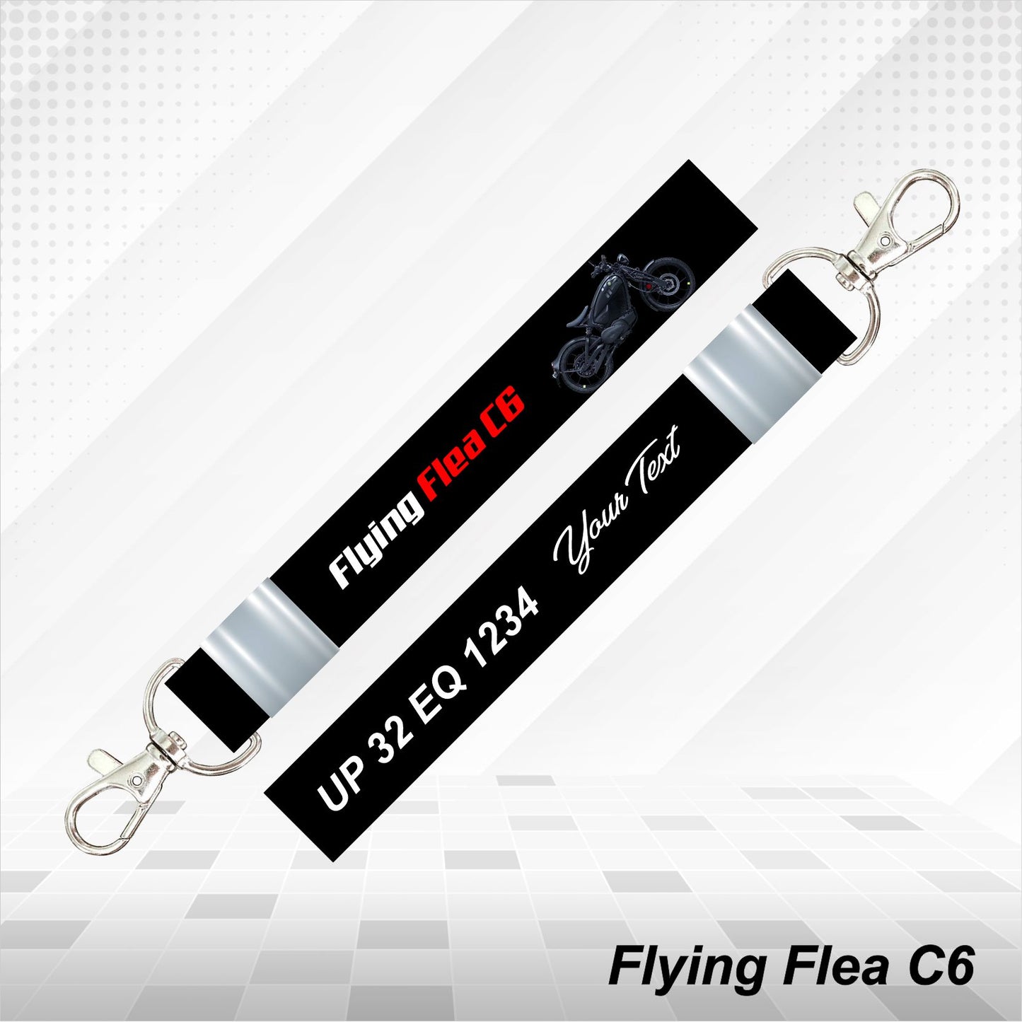 Flying Flea C6 - Personalized Royal Enfield Printed Lanyard Keychain
