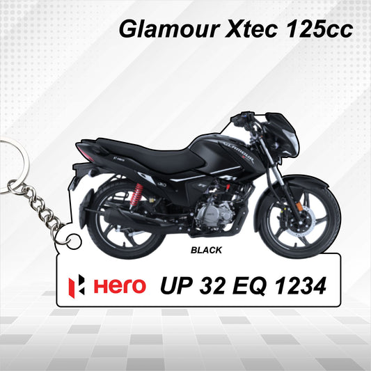 Hero Glamour Xtec 125cc - Personalized Hero Keychain - Wood, Acrylic, Metal Printed
