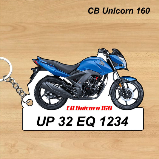 CB Unicorn 160 - Personalized Honda Keychain - Wood, Acrylic, Metal Printed