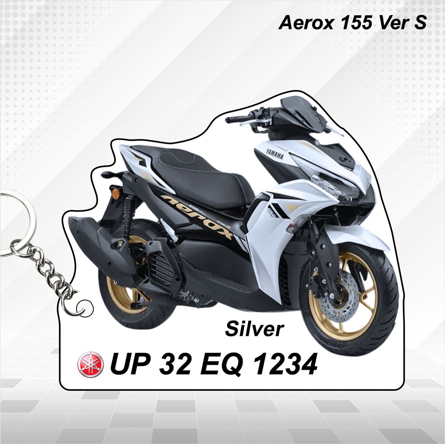 Aerox 155 Version S - Personalized Yamaha Keychain - Wood, Acrylic, Metal Printed