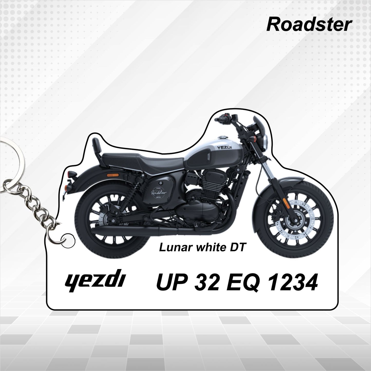 Yezdi Roadster - Personalized Jawa Keychain - Wood, Acrylic, Metal Printed
