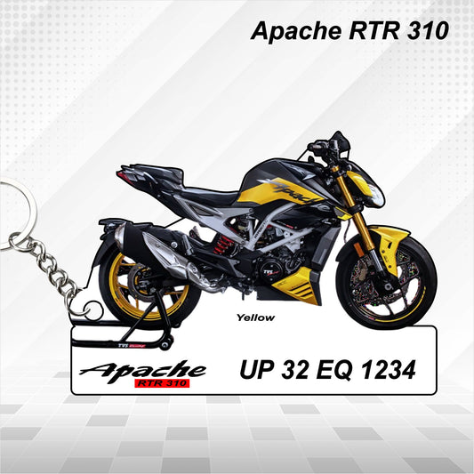 Apache RTR 310 - Personalized TVS Keychain - Wood, Acrylic, Metal Printed