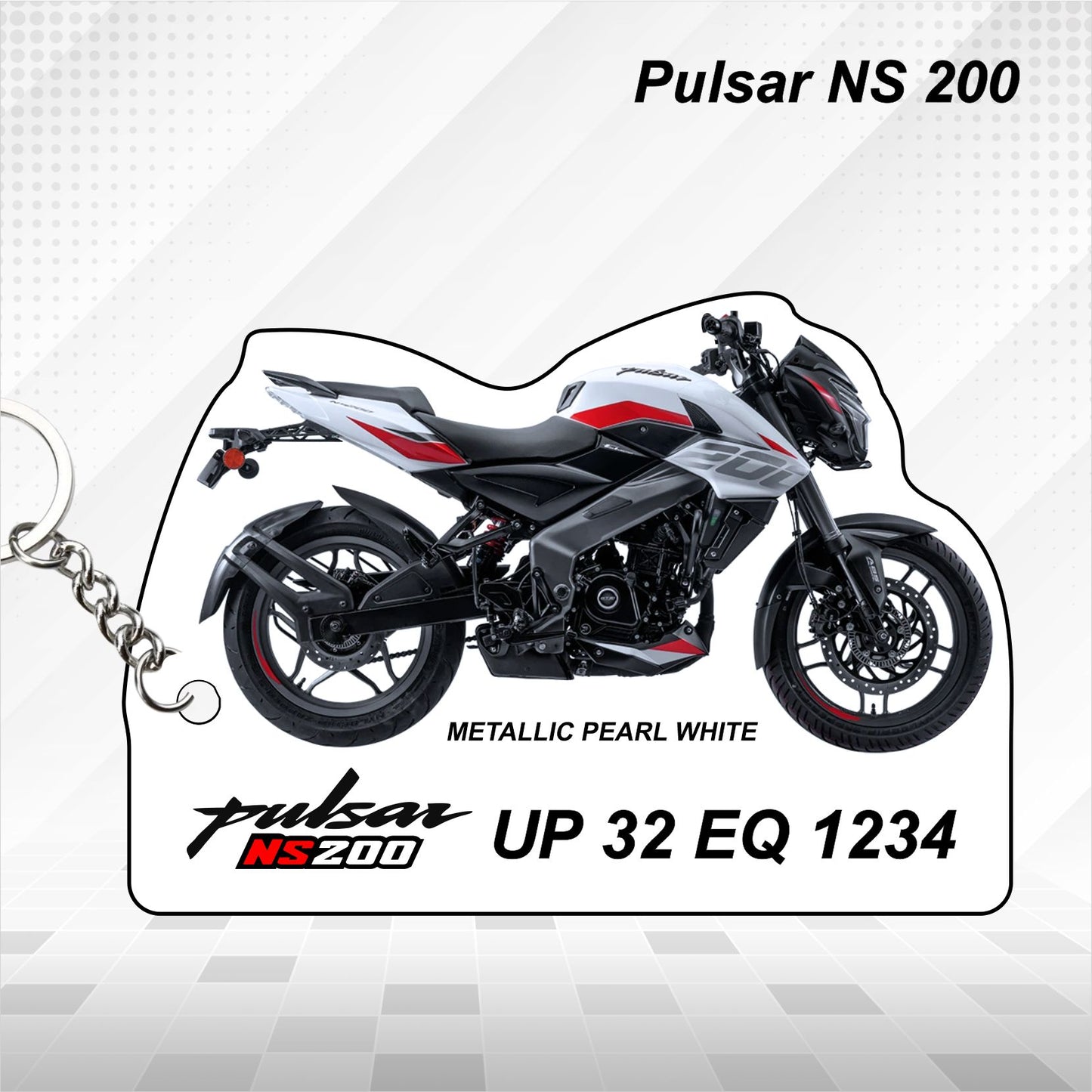 Pulsar NS 200 - Personalized Bajaj Keychain - Wood, Acrylic, Metal Printed
