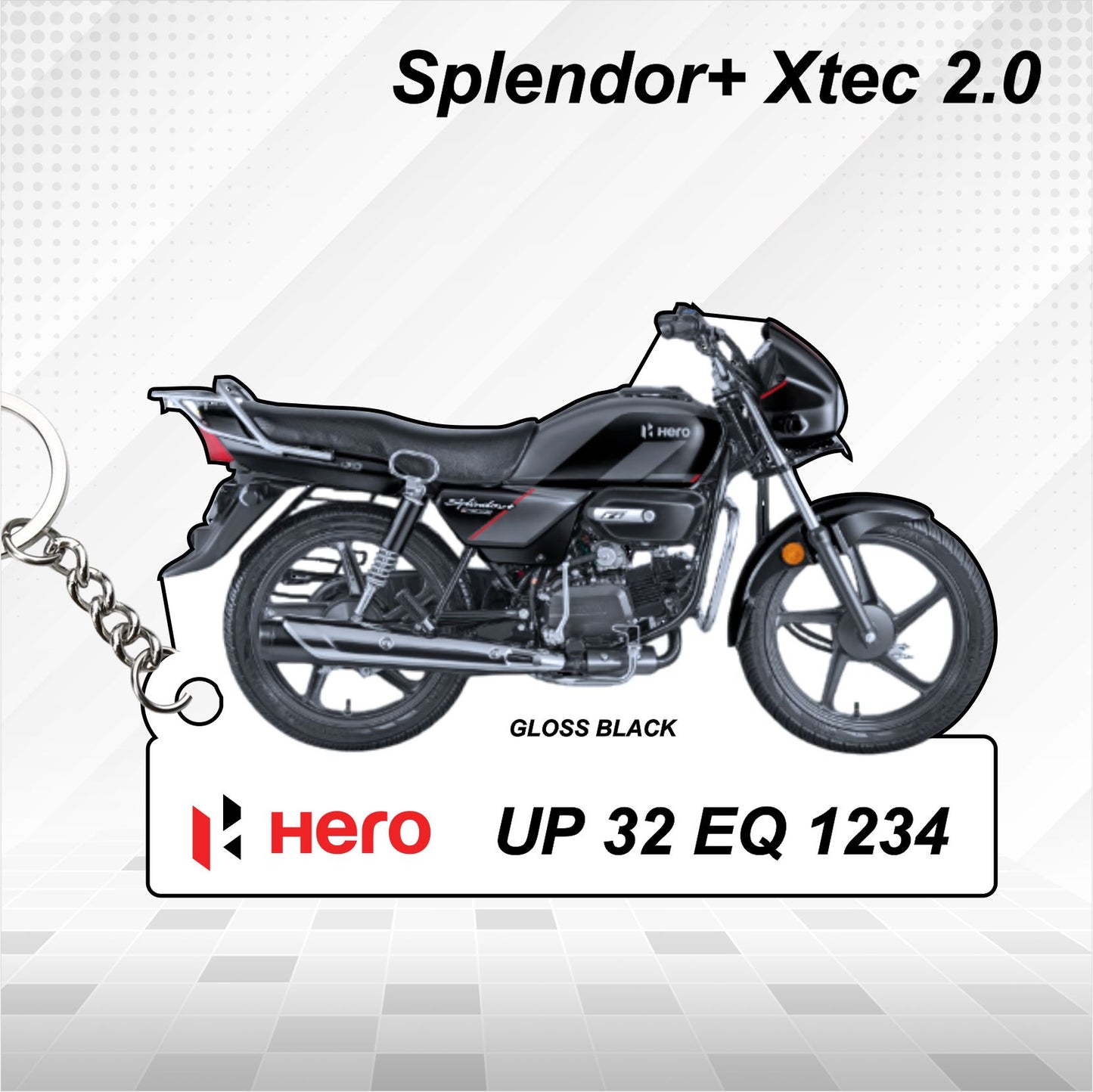Hero Splendor+ Xtec 2.0 - Personalized Hero Keychain - Wood, Acrylic, Metal Printed