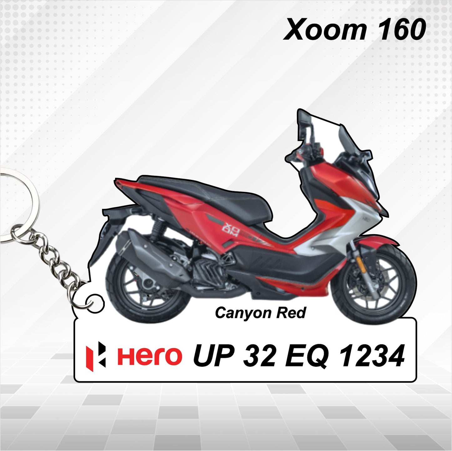 Hero Xoom 160 - Personalized Hero Keychain - Wood, Acrylic, Metal Printed
