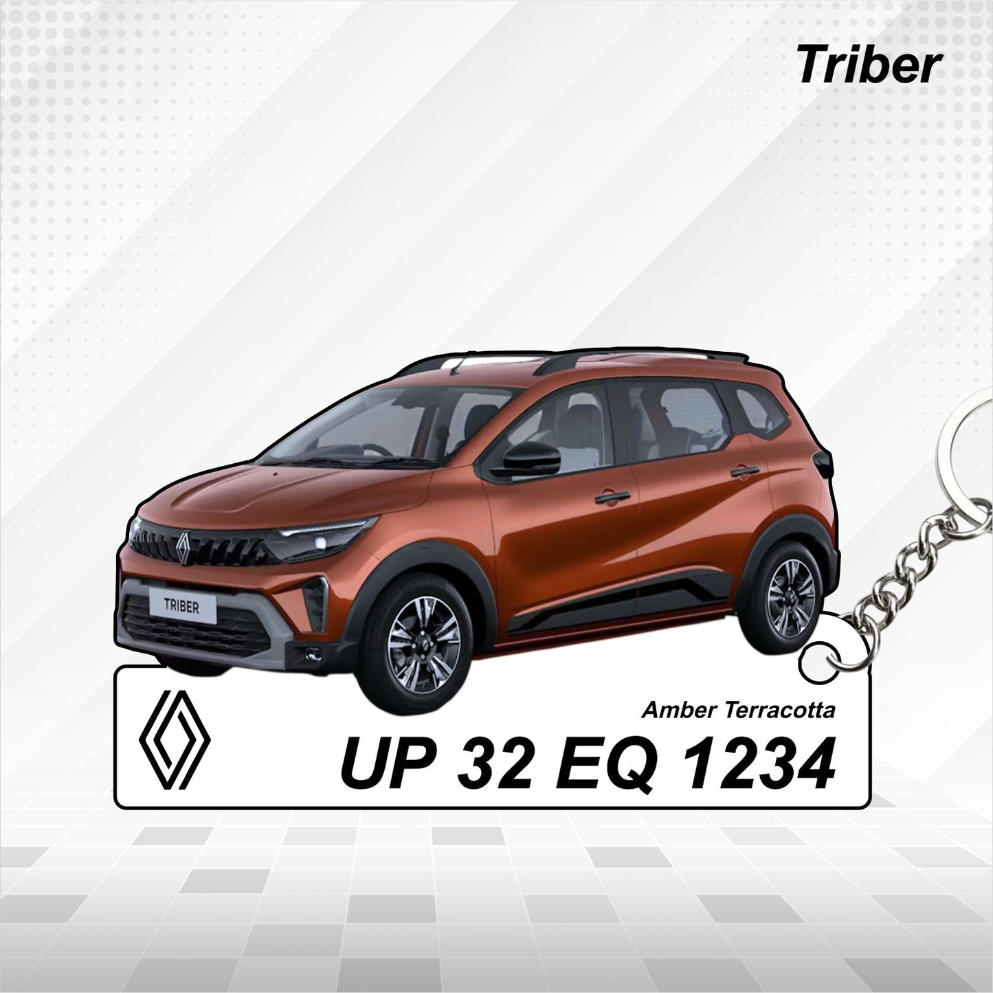 Triber- Personalized Renault Car Keychain - Wood, Acrylic, Metal Printed