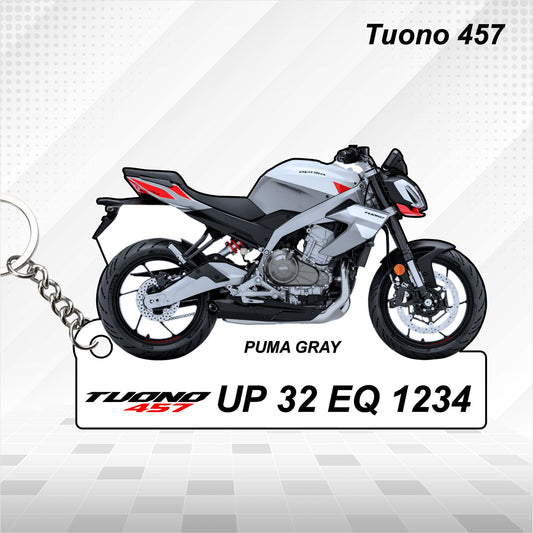 Tuono 457 - Personalized Aprilia Keychain - Wood, Acrylic, Metal Printed, Lanyard