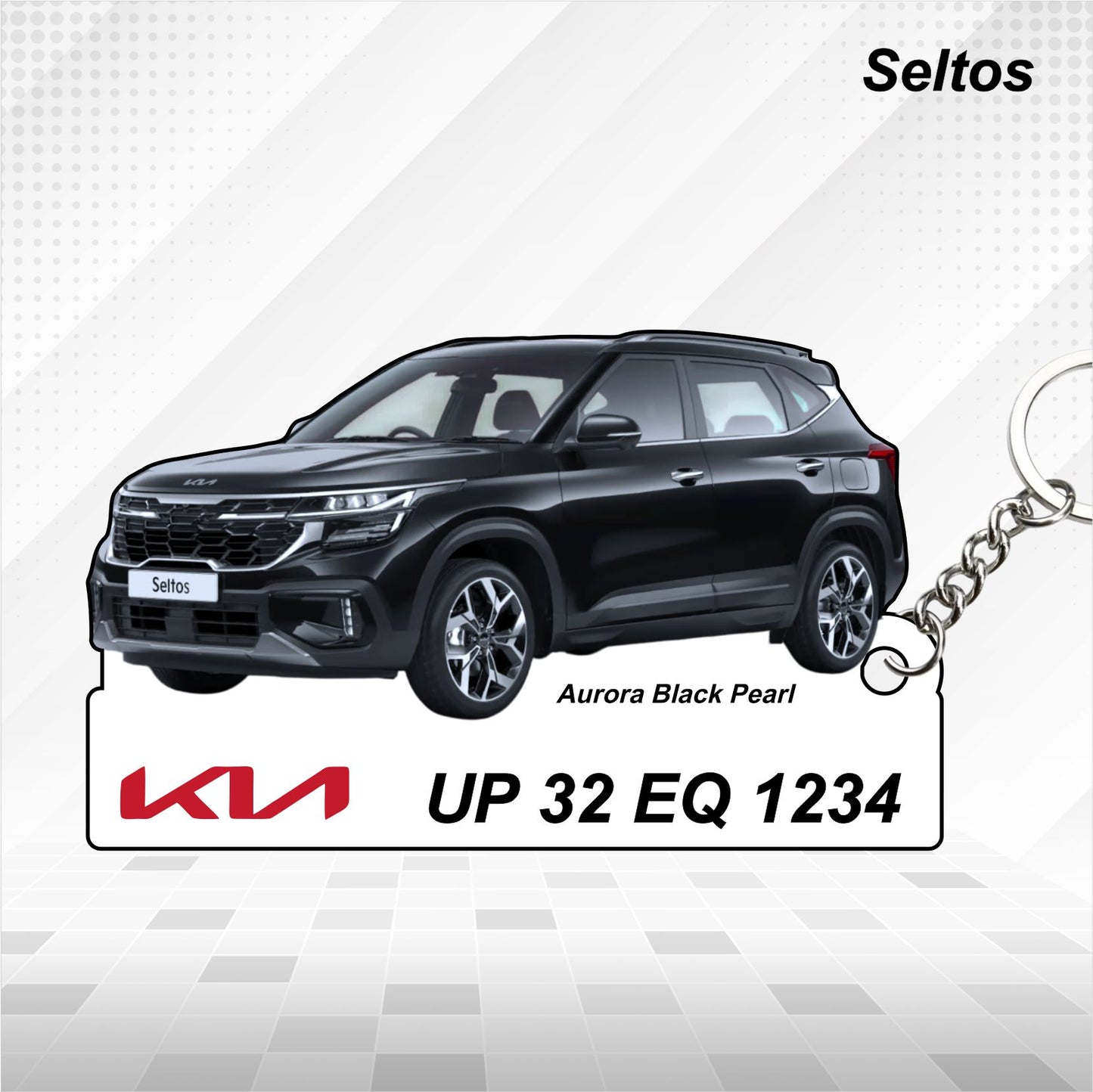 Seltos [2023-2024] - Personalized Kia Car Keychain - Wood, Acrylic, Metal Printed