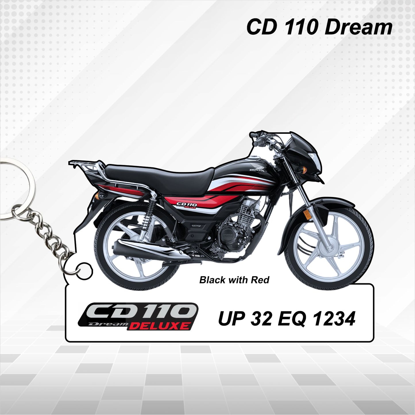 CD 110 Dream - Personalized Honda Keychain - Wood, Acrylic, Metal Printed