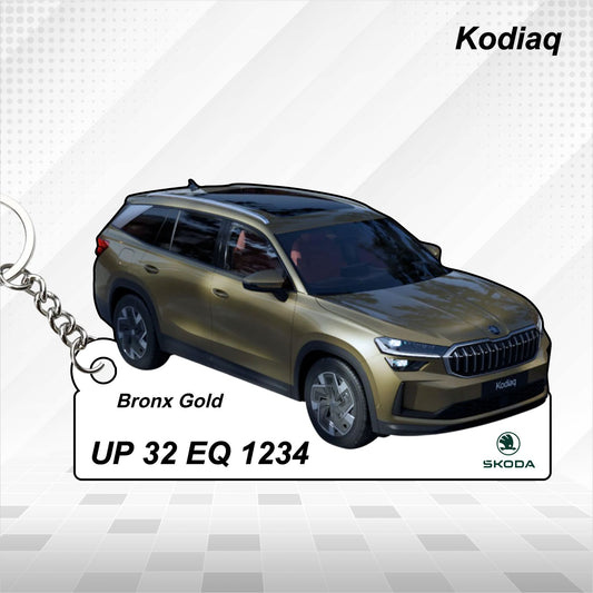 Kodiaq - Personalized Skoda Car Keychain - Wood, Acrylic, Metal Printed