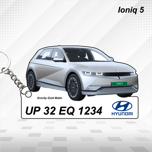 IONIQ 5 - Personalized Hyundai Car Keychain - Wood, Acrylic, Metal Printed