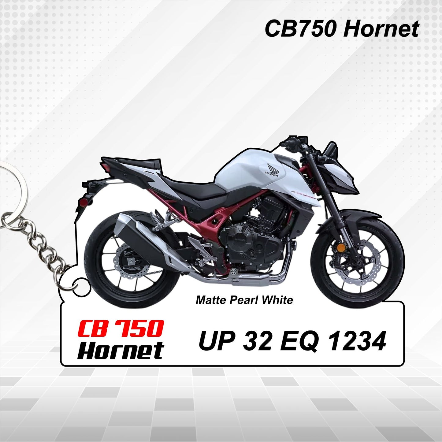 CB 750 Hornet - Personalized Honda Keychain - Wood, Acrylic, Metal Printed