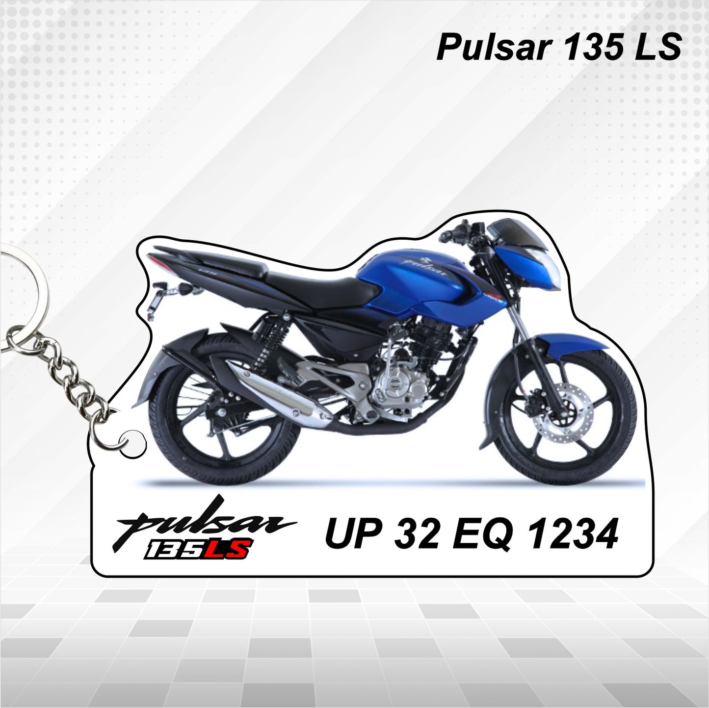Pulsar 135 LS - Personalized Bajaj Keychain - Wood, Acrylic, Metal Printed