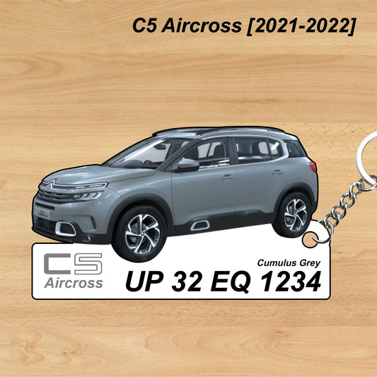 C5 Aircross [2021-2022] - Personalized Citroen Car Keychain - Wood, Acrylic, Metal Printed