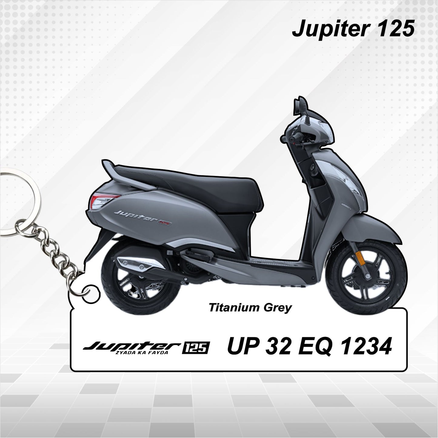 TVS Jupiter 125 - Personalized TVS Keychain - Wood, Acrylic, Metal Printed