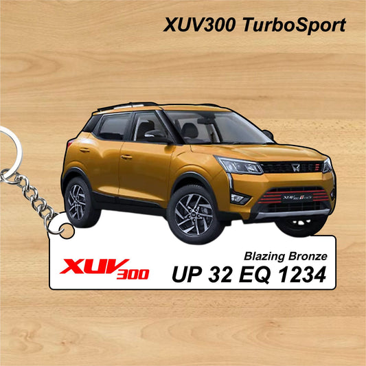 XUV300 TurboSport - Personalized Mahindra Car Keychain - Wood, Acrylic, Metal Printed