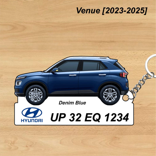 Venue [2023-2025] - Personalized Hyundai Car Keychain - Wood, Acrylic, Metal Printed