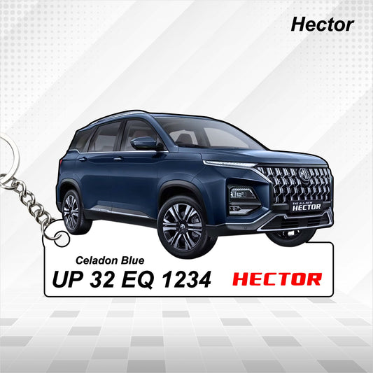 Hector - Personalized MG Car Keychain - Wood, Acrylic, Metal Printed