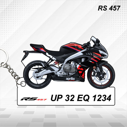RS 457 - Personalized Aprilia Keychain - Wood, Acrylic, Metal Printed, Lanyard
