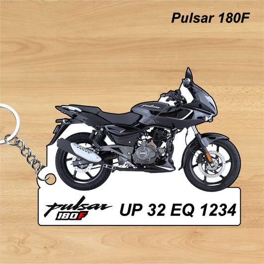 Pulsar 180F - Personalized Bajaj Keychain - Wood, Acrylic, Metal Printed