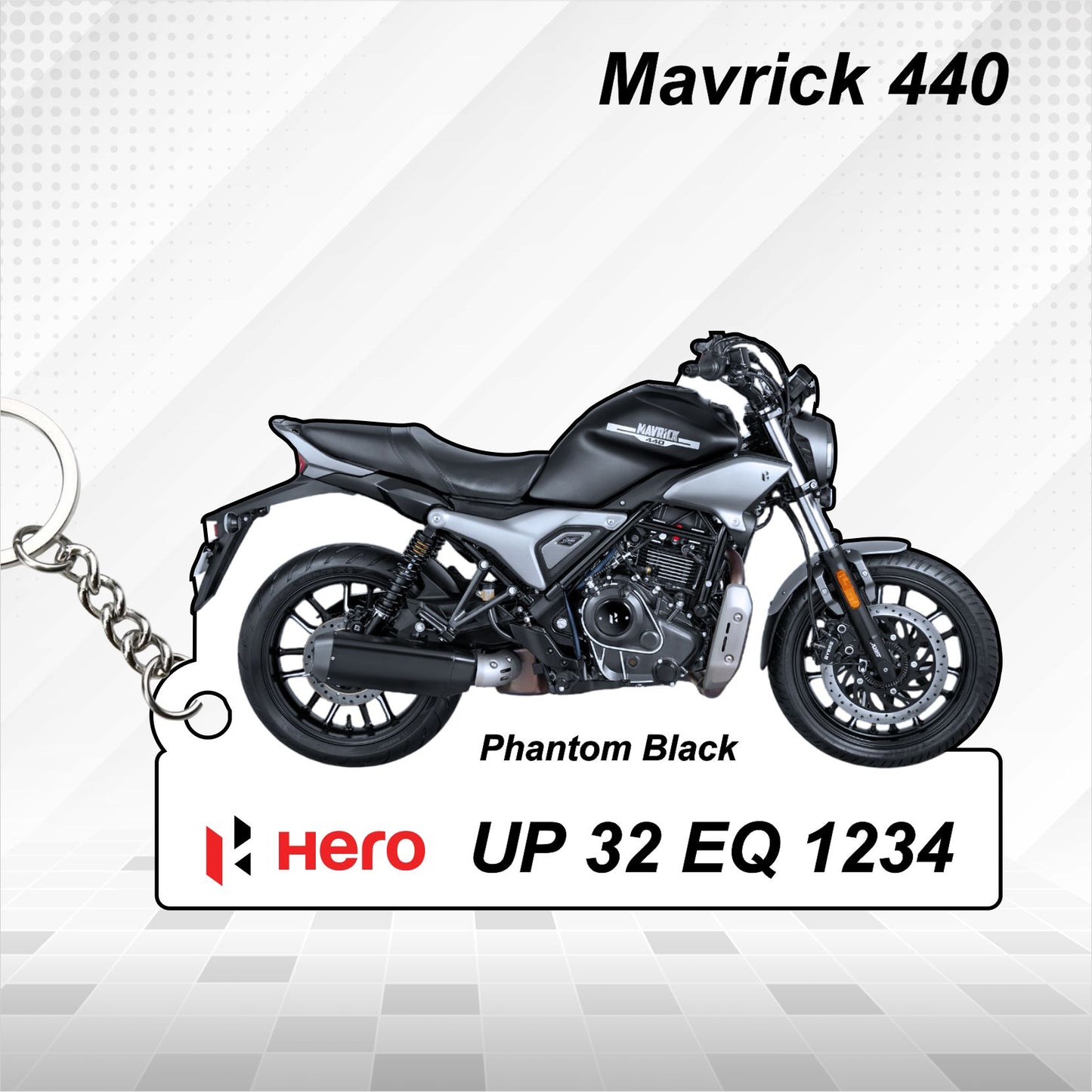Hero Mavrick 440cc - Personalized Hero Keychain - Wood, Acrylic, Metal Printed