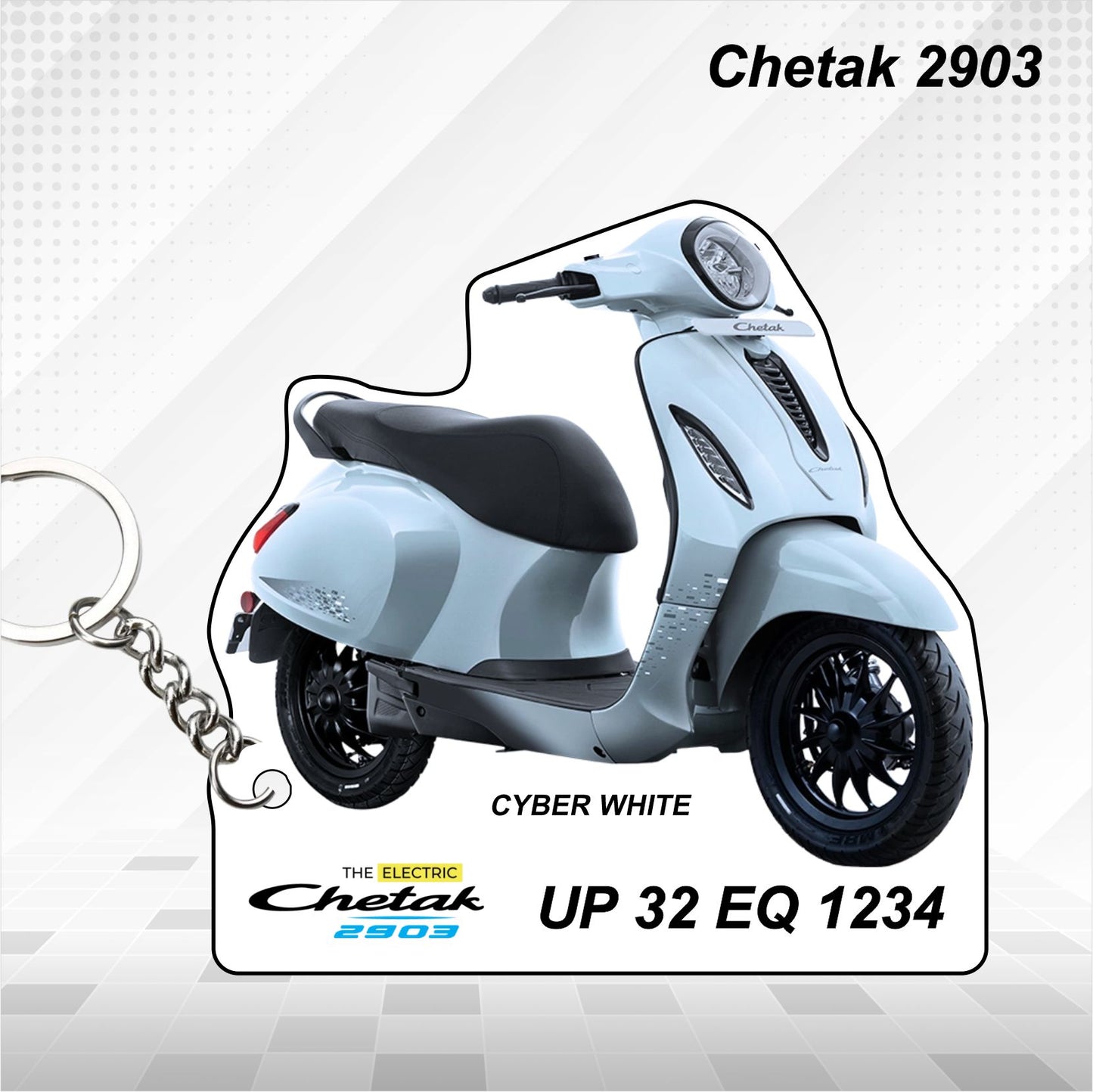 CHETAK 2903 - Personalized Bajaj Scooter Keychain - Wood, Acrylic, Metal Printed