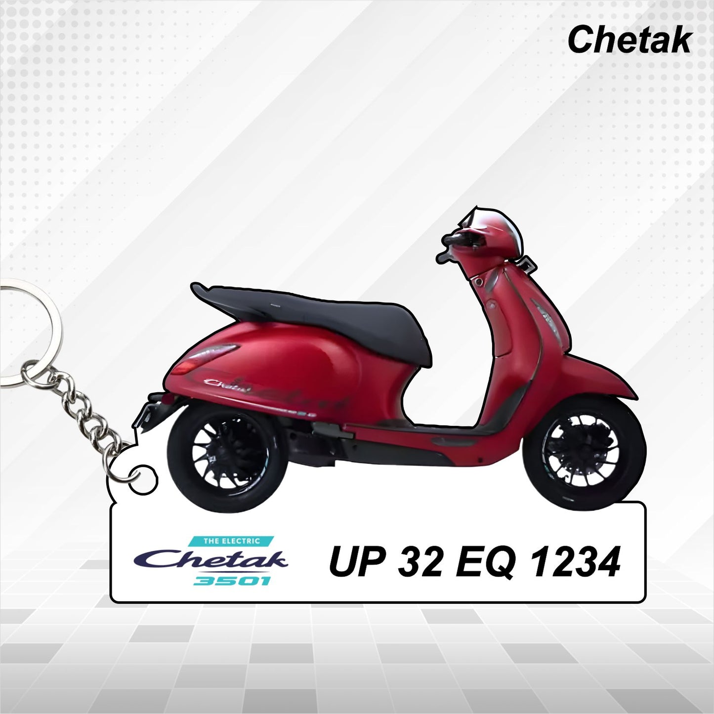Chetak - Personalized Bajaj Keychain - Wood, Acrylic, Metal Printed