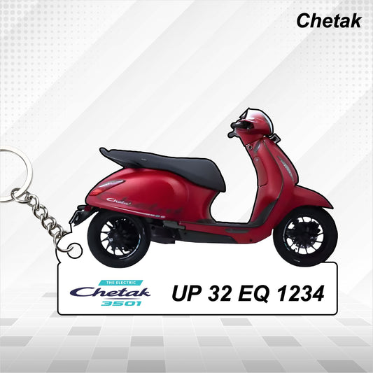 Chetak - Personalized Bajaj Keychain - Wood, Acrylic, Metal Printed