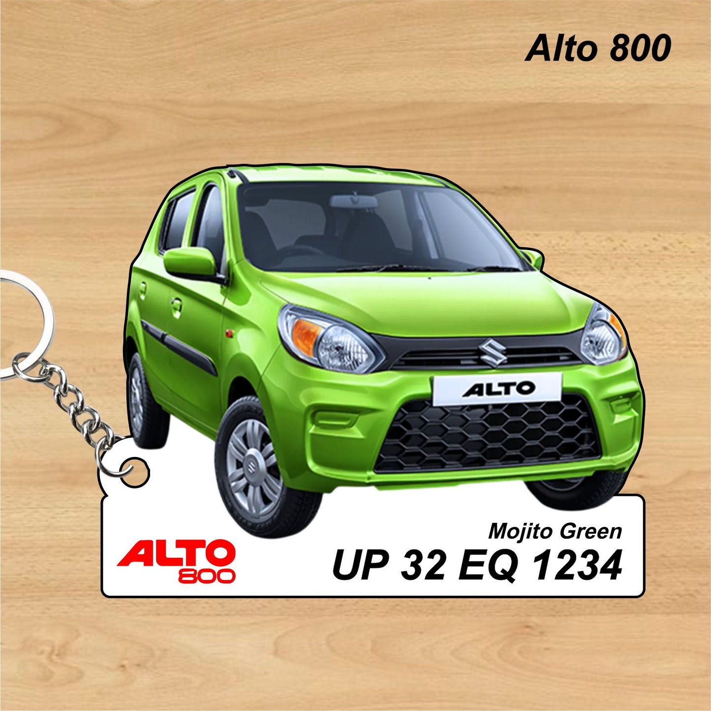 Alto 800 - Personalized  Maruti Suzuki Keychain - Wood, Acrylic, Metal Printed