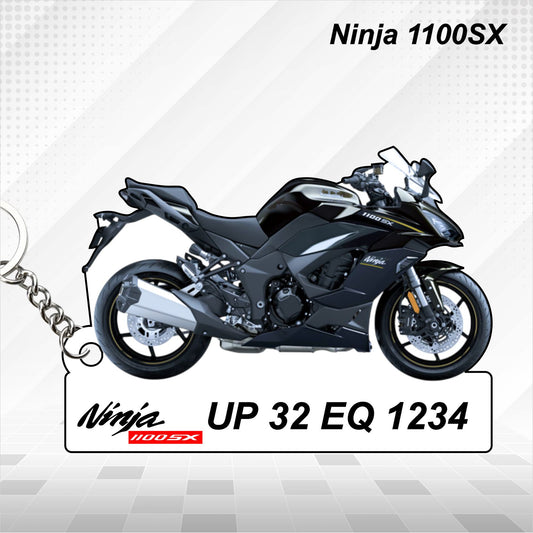 Ninja 1100SX - Personalized Kawasaki Keychain - Wood, Acrylic, Metal Printed