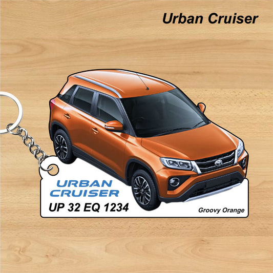 Urban Cruiser - Personalized Toyota Keychain - Wood, Acrylic, Metal Printed