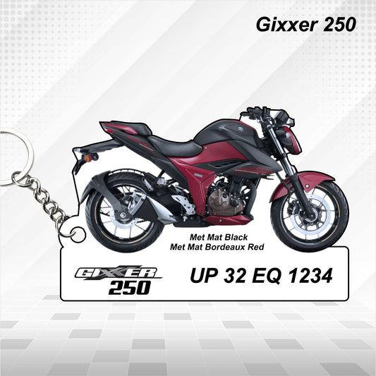 Gixxer 250 - Personalized Suzuki Keychain - Wood, Acrylic, Metal Printed