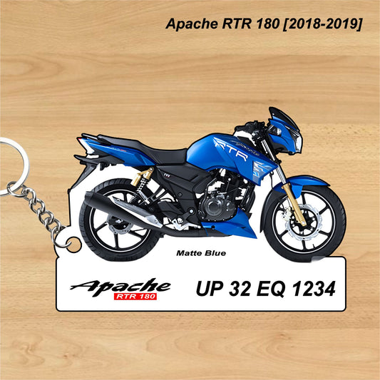 Apache RTR 180 [2018-2019] - Personalized TVS Keychain - Wood, Acrylic, Metal Printed