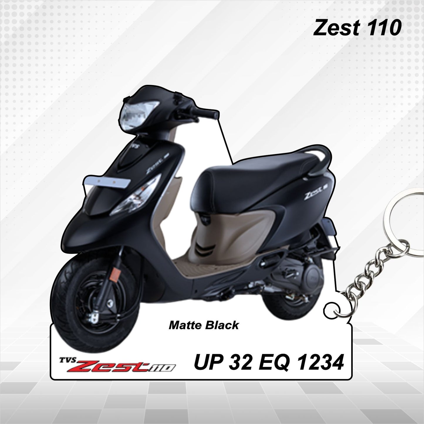 TVS Zest 110 - Personalized TVS Keychain - Wood, Acrylic, Metal Printed