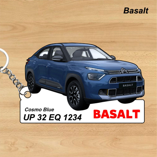 Basalt - Personalized Citroen Car Keychain - Wood, Acrylic, Metal Printed