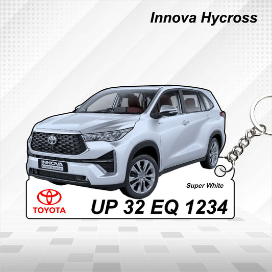 Innova HyCross - Personalized Toyota Keychain - Wood, Acrylic, Metal Printed