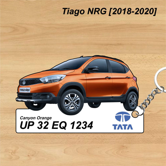 Tiago NRG [2018-2020] - Personalized Tata Keychain - Wood, Acrylic, Metal Printed