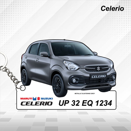 Celerio - Personalized  Maruti Suzuki Keychain - Wood, Acrylic, Metal Printed
